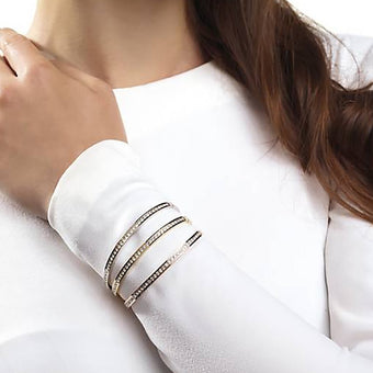 GUESS Gold Plated Crystal Pave Bangle