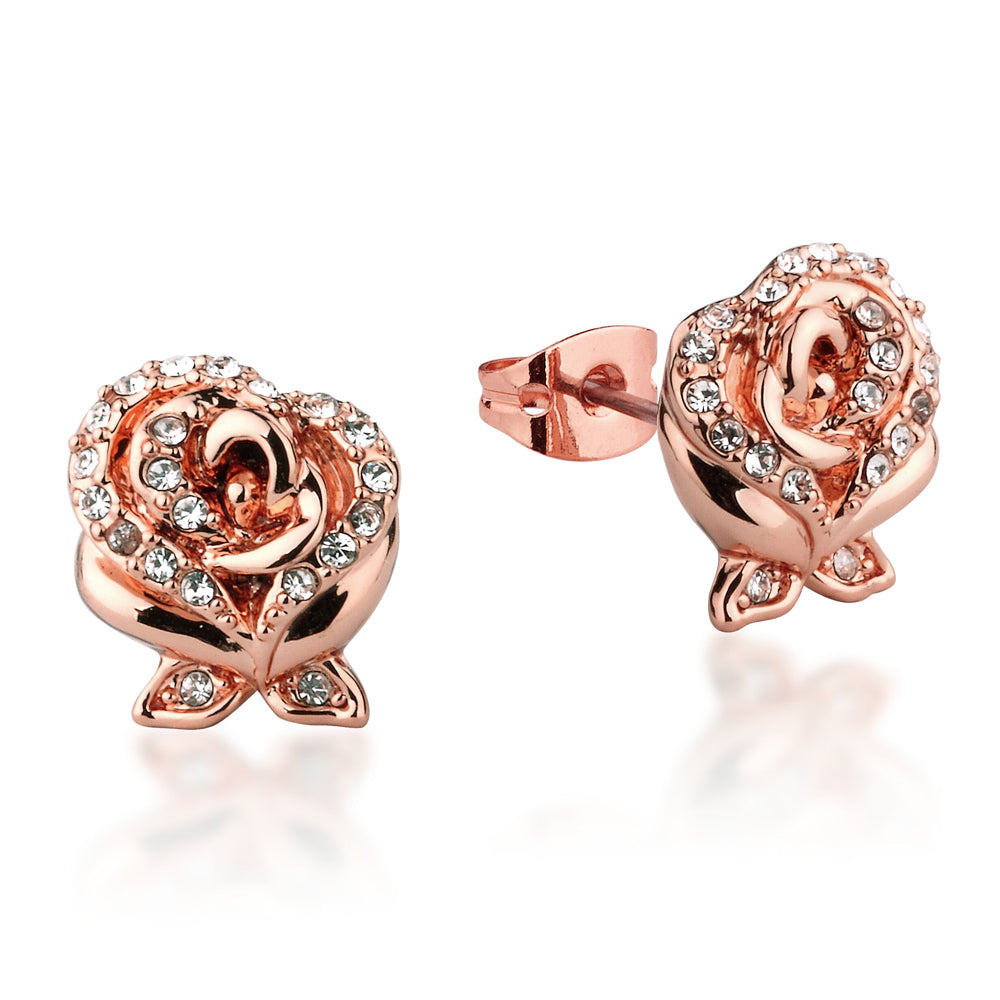 DISNEY Beauty and the Beast Enchanted Rose Stud Earrings