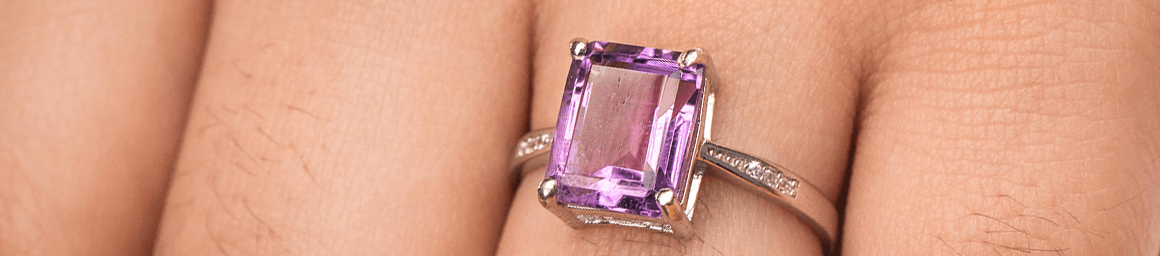 Amethyst engagement ring set deals