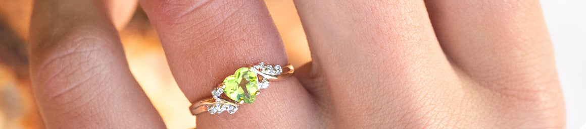Peridot engagement rings
