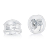 Two Pair Silicone Earring Backs in Sterling Silcer