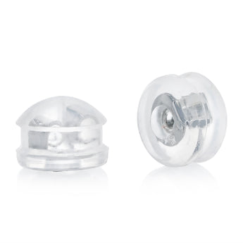 Two Pair Silicone Earring Backs in Sterling Silcer