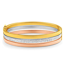 Load image into Gallery viewer, 9ct Yellow Gold, White Gold &amp; Rose Gold Bangle