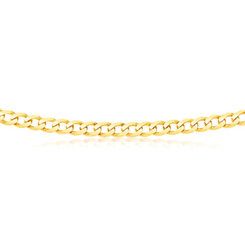 9ct Yellow Solid Gold Curb Chain 50cm in 150 Gauge