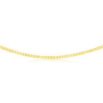 9ct Yellow Solid Gold 50cm Curb Chain 100Gauge