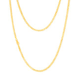 9ct Yellow Solid Gold Curb Chain 80 gauge in 55cm