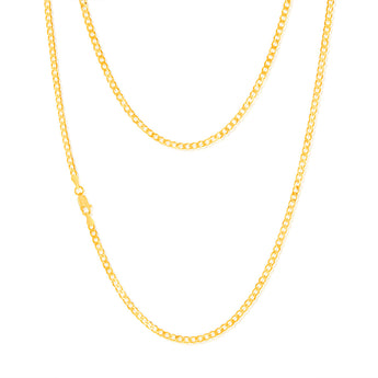 9ct Yellow Solid Gold Curb Chain 80 gauge in 55cm