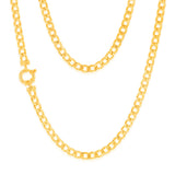9ct Yellow Gold Copper Filled 45cm Curb 150 Gauge Chain Bolt Ring