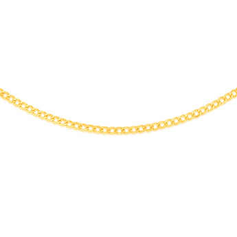 9ct Yellow Gold Copper Filled 45cm Curb 150 Gauge Chain Bolt Ring