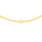 9ct Yellow Gold Copper Filled 45cm Curb 150 Gauge Chain Bolt Ring