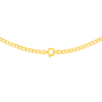 9ct Yellow Gold Copper Filled 45cm Curb 150 Gauge Chain Bolt Ring