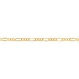 9ct Yellow Gold Figaro Hollow 19cm Bracelet 80Gauge