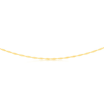 9ct Yellow Solid Gold Singapore 45cm Chain 30 Gauge