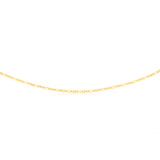 9ct Yellow Solid Gold Figaro 1:3 60Gauge 45cm Chain