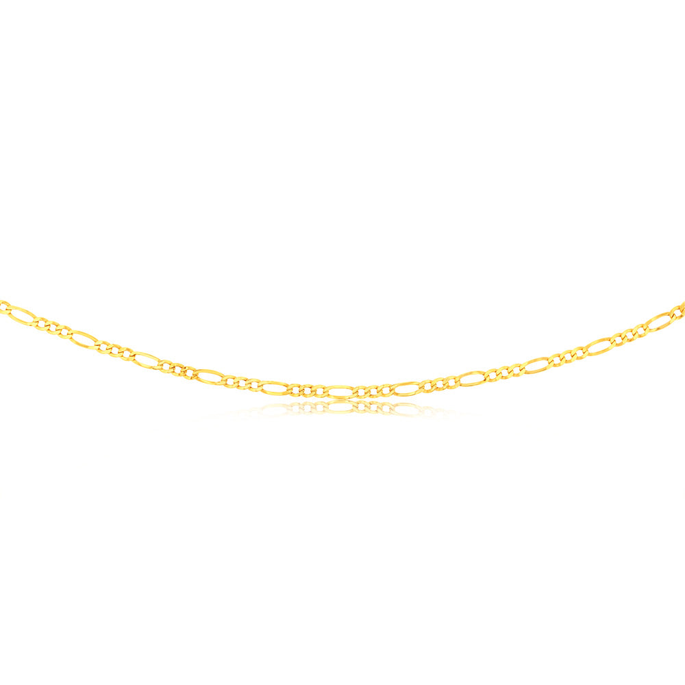 9ct Yellow Gold Figaro 50cm 80 Gauge Chain
