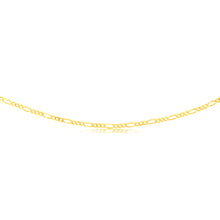 Load image into Gallery viewer, 9ct Yellow Gold Figaro 50cm 80 Gauge Chain