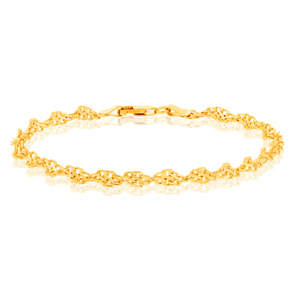 9ct Yellow Gold Copper Filled Singapore Bracelet