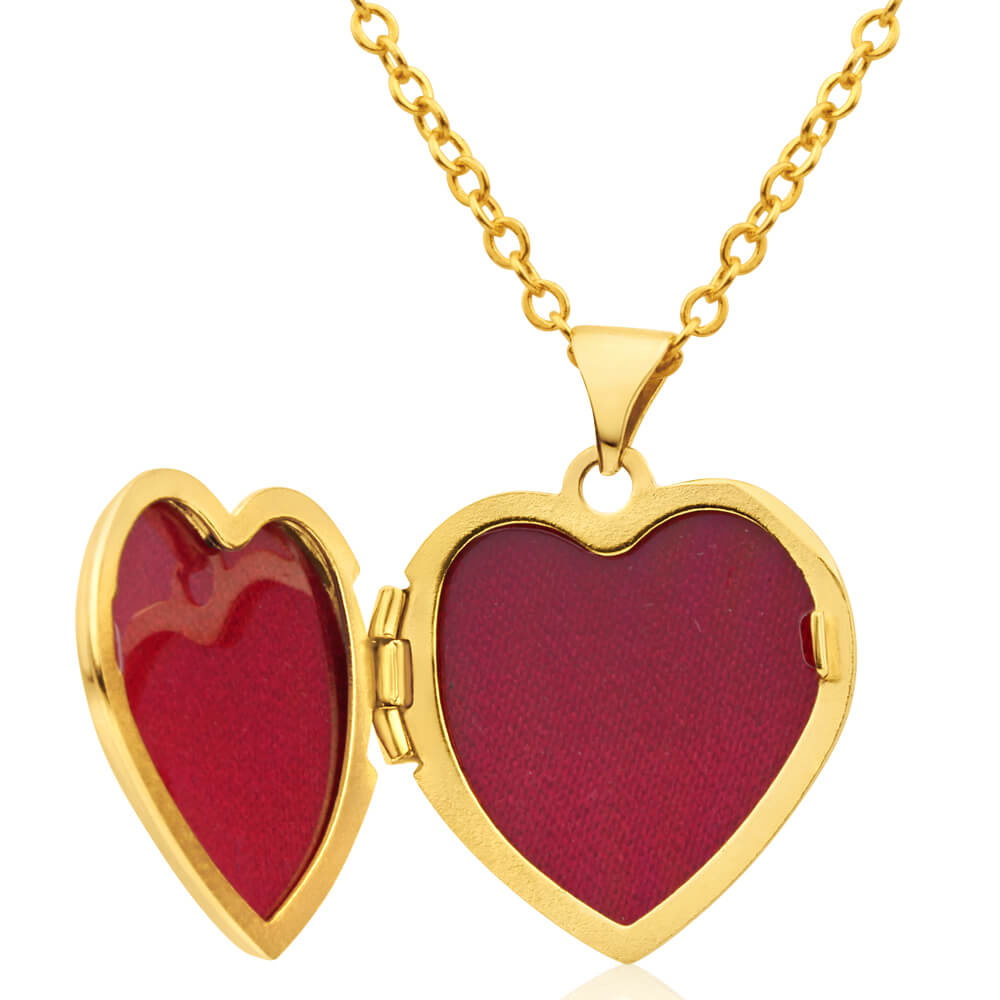 9ct Yellow Gold Heart Shape Plain Locket
