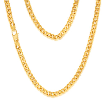 9ct Yellow gold Copper Filled Flat Curb 60cm 190 Gauge Chain