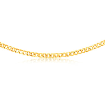 9ct Yellow gold Copper Filled Flat Curb 60cm 190 Gauge Chain