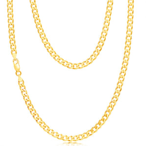 9ct Yellow Solid Gold Curb Chain 150 gauge in 60cm