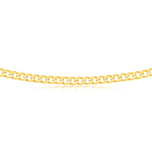 9ct Yellow Solid Gold Curb Chain 150 gauge in 60cm