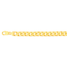 Load image into Gallery viewer, 9ct Yellow Gold Heavy Curb Bevelled Flat 23cm Bracelet in 350 gauge Parrot Clasp