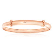 Load image into Gallery viewer, 9ct Rose Gold Diamond Set Expandable Baby Bangle