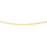 9ct Yellow Gold Singapore Heart Charm 27cm Anklet
