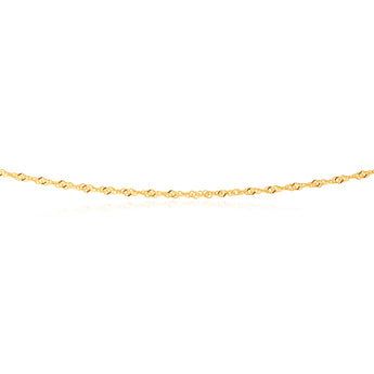 9ct Yellow Gold Singapore Heart Charm 27cm Anklet