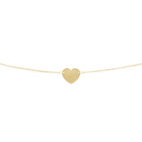 9ct Yellow Gold Plain Heart Disc Pendant on 42cm Chain