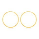 9ct Yellow Gold Diamond-Cut Hoops 25mm