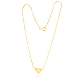 9ct Yellow Gold Heart Charm Box Chain Anklet of 24cm