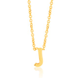 9ct Yellow Gold Initial "J" Pendant on 43cm Chain