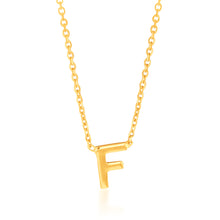 Load image into Gallery viewer, 9ct Yellow Gold Initial &quot;F&quot; Pendant On 43cm Chain