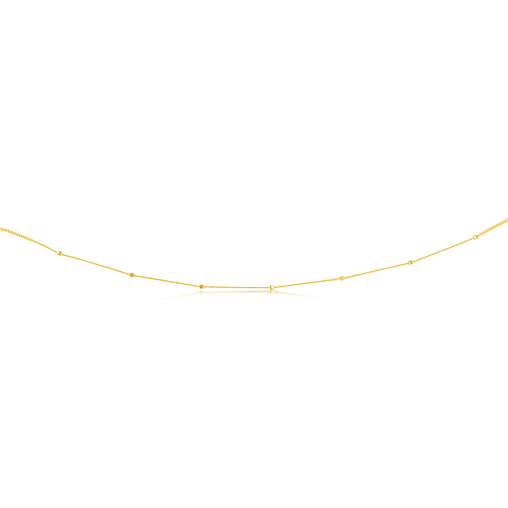 9ct Yellow Gold Curb With Diamond Cut Dieces 45cm Chain