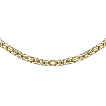 9ct Yellow Gold Square Byzantine 45cm Chain