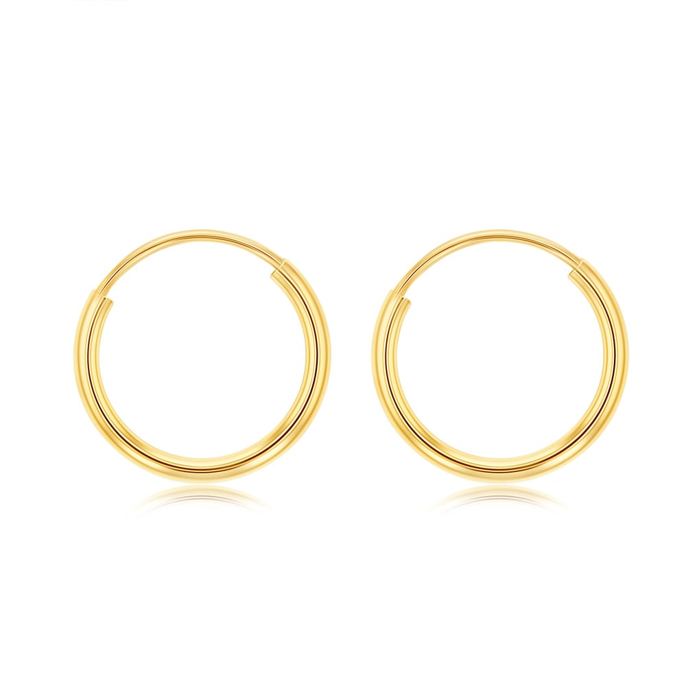 9ct Yellow Gold 10mm Sleeper Earrings