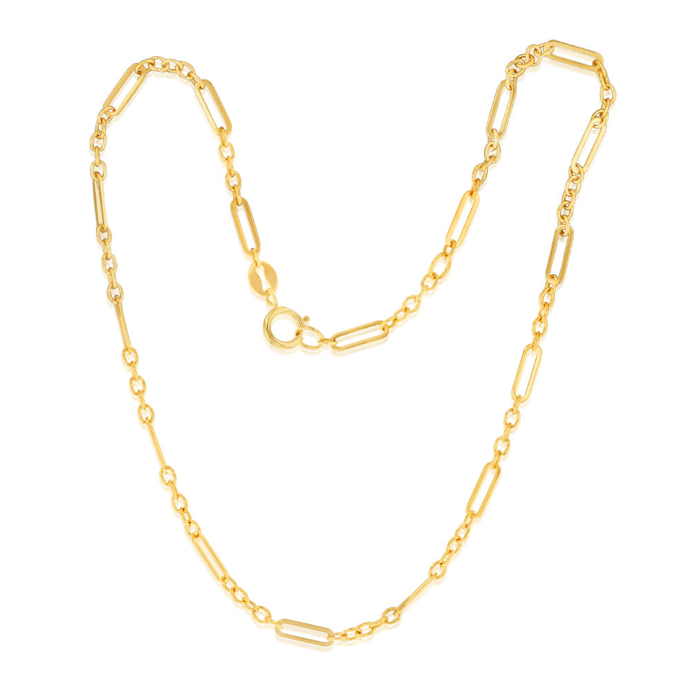 9ct Yellow Gold Fancy 25cm Anklet