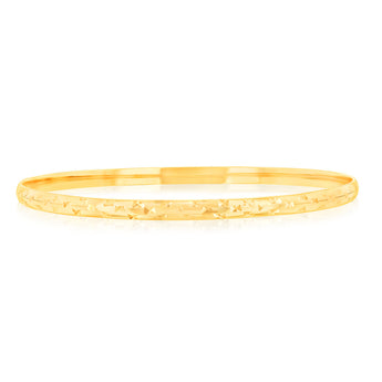 9ct Yellow Gold Diamond Cut 3.8mm Bangle