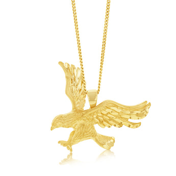 9ct Yellow Gold Landing Eagle Pendant