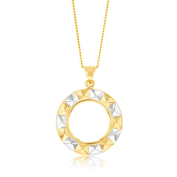 9ct Yellow And White Gold Geometric Pattern Circle Of Life Pendant