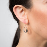 9ct Yellow And White Gold Twisted Pear Shaped Drop Earring
