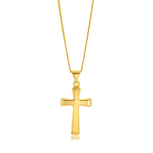 9ct Yellow Gold Plain Cross Pendant