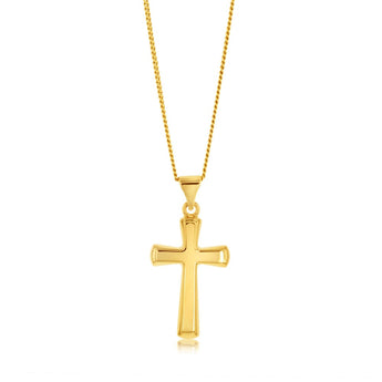 9ct Yellow Gold Plain Cross Pendant