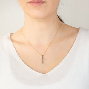 9ct Yellow Gold Plain Cross Pendant