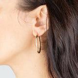 9ct Yellow Gold Plain Elongated Hoop Earrings