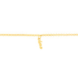 9ct Yellow Gold Seahorse On Belcher Chain 27cm Anklet