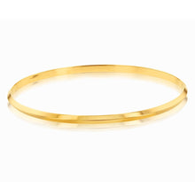 Load image into Gallery viewer, 9ct Yellow Gold Knife Edge Pattern 65mm Bangle