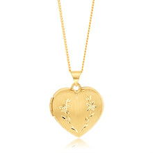 Load image into Gallery viewer, 9ct Yellow Gold Engraved Heart Locket